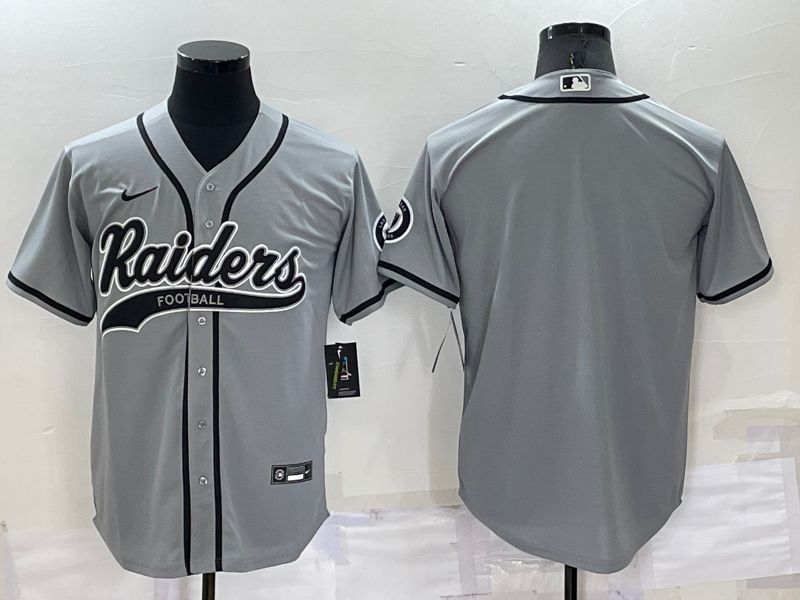 Men Oakland Raiders Blank Grey Nike Co branded Jersey->san francisco 49ers->NFL Jersey
